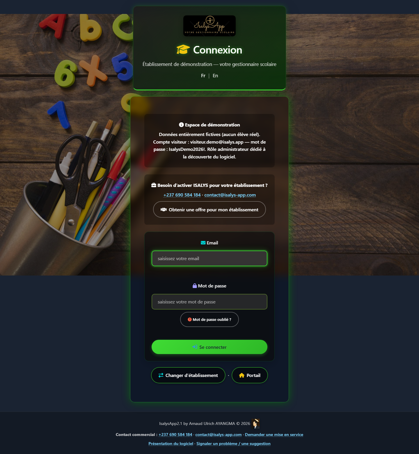Connexion établissement