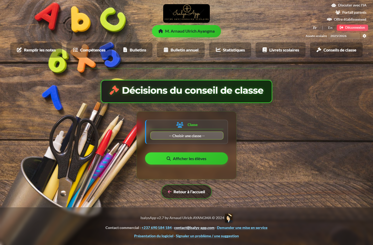 Conseil de classe / décisions